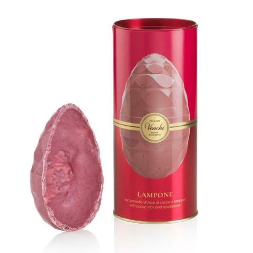 Uovo Cioccolato Lampone e Nibs in cilindro di metallo - Venchi 350g