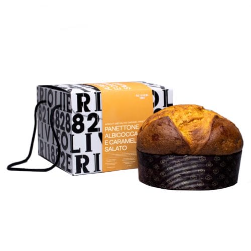 Panettone Albicocca e Caramello Salato Scatola - Olivieri 1882 1Kg